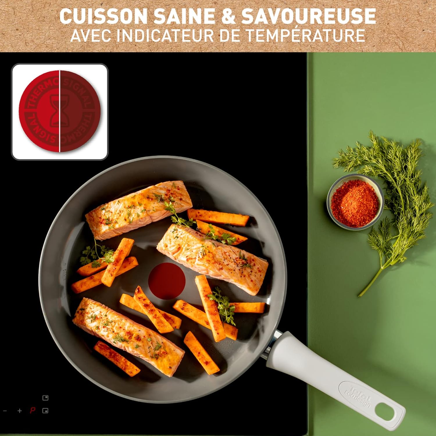 Tefal Renew On, Ceramic Non-Stick Recycled Aluminium Induction Frying pan 24 cm.