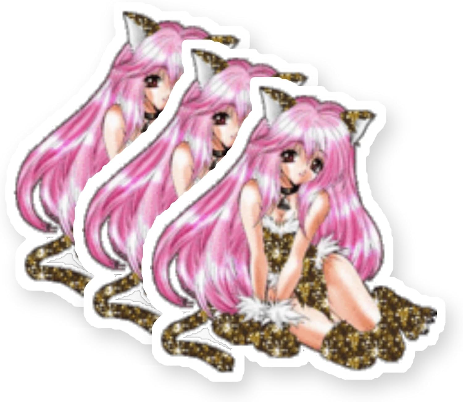 Y2K Anime Girl Vinyl Stickers 3 Pack 3 Inch