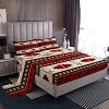 Erosebridal Horse Fitted Sheet Dream Catchers Sheet Set for Cowboy Cowgirl,Southwestern Native Aztec Horses Bed Sheets Bohemian Tribe Flat Sheet King Size Farmhouse Wildlife Bedroom Decor,Red