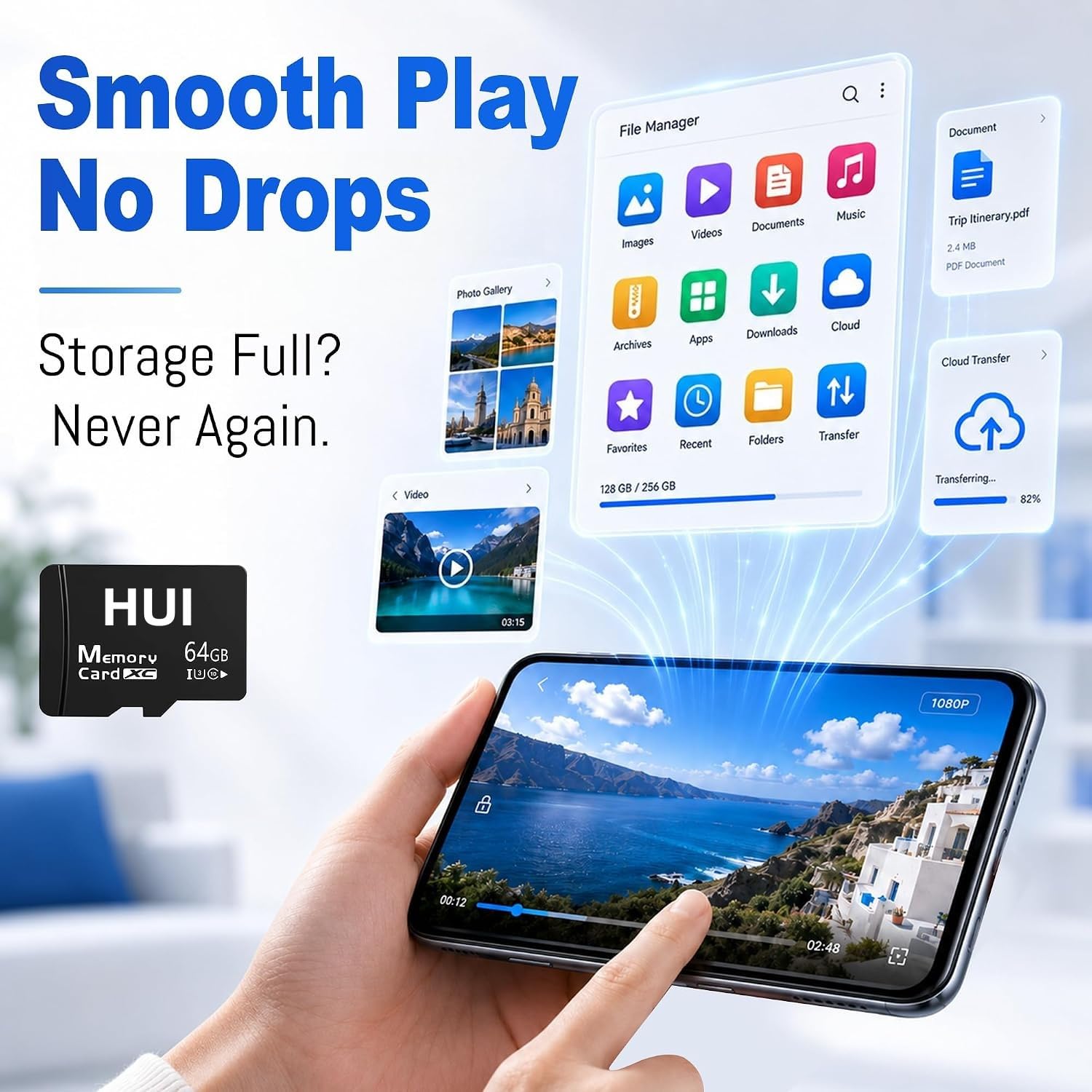 Paquete de 2 tarjetas micro SD de 64 GB para cámara de salpicadero y cámara