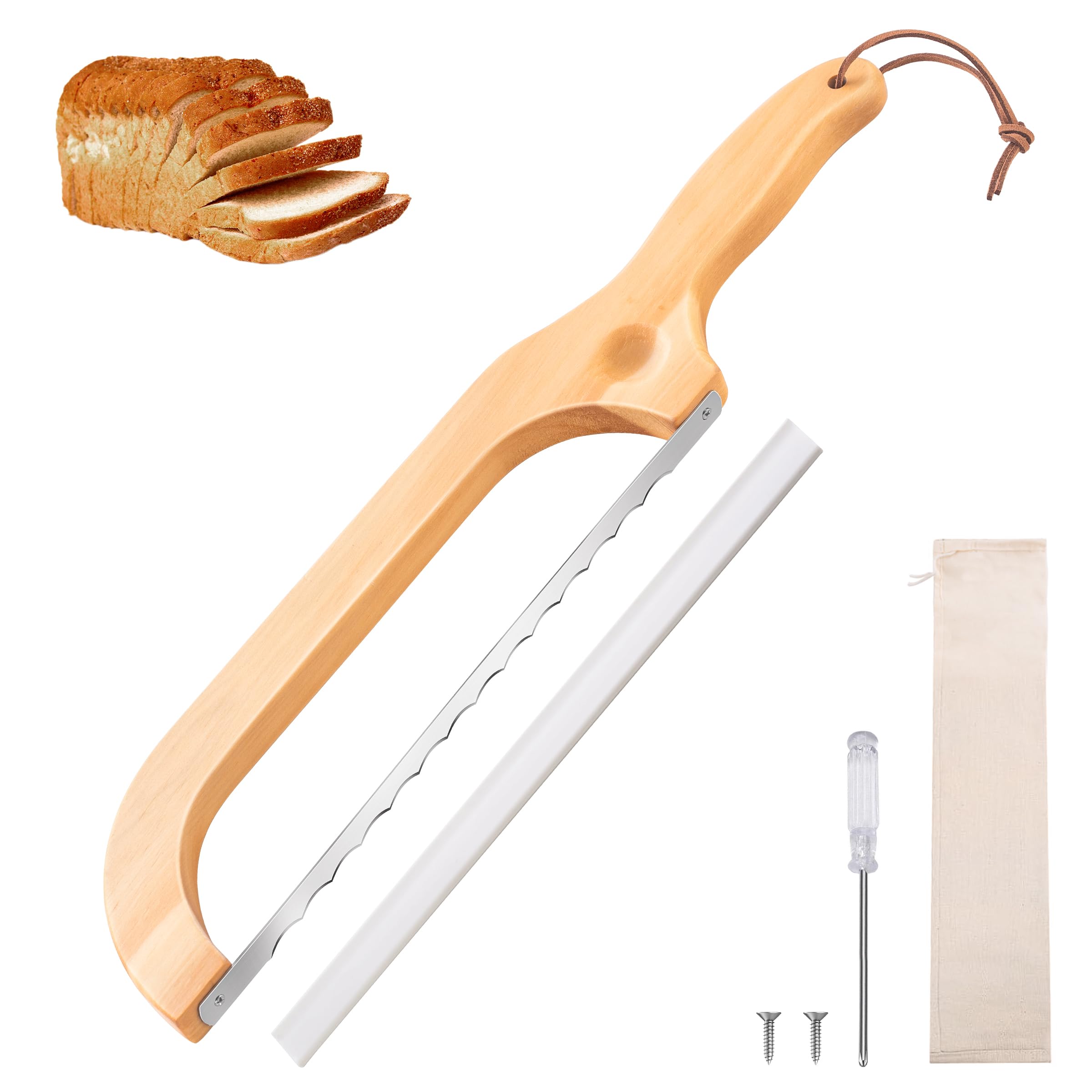 Bread Knife for Homemade Bread 14.5'' Sourdough Bread Knife, Premium Slicer for Homemade Bread, Baguettes and More Cuts Thin, Ergonomic Handler Premium Sharpness Blade