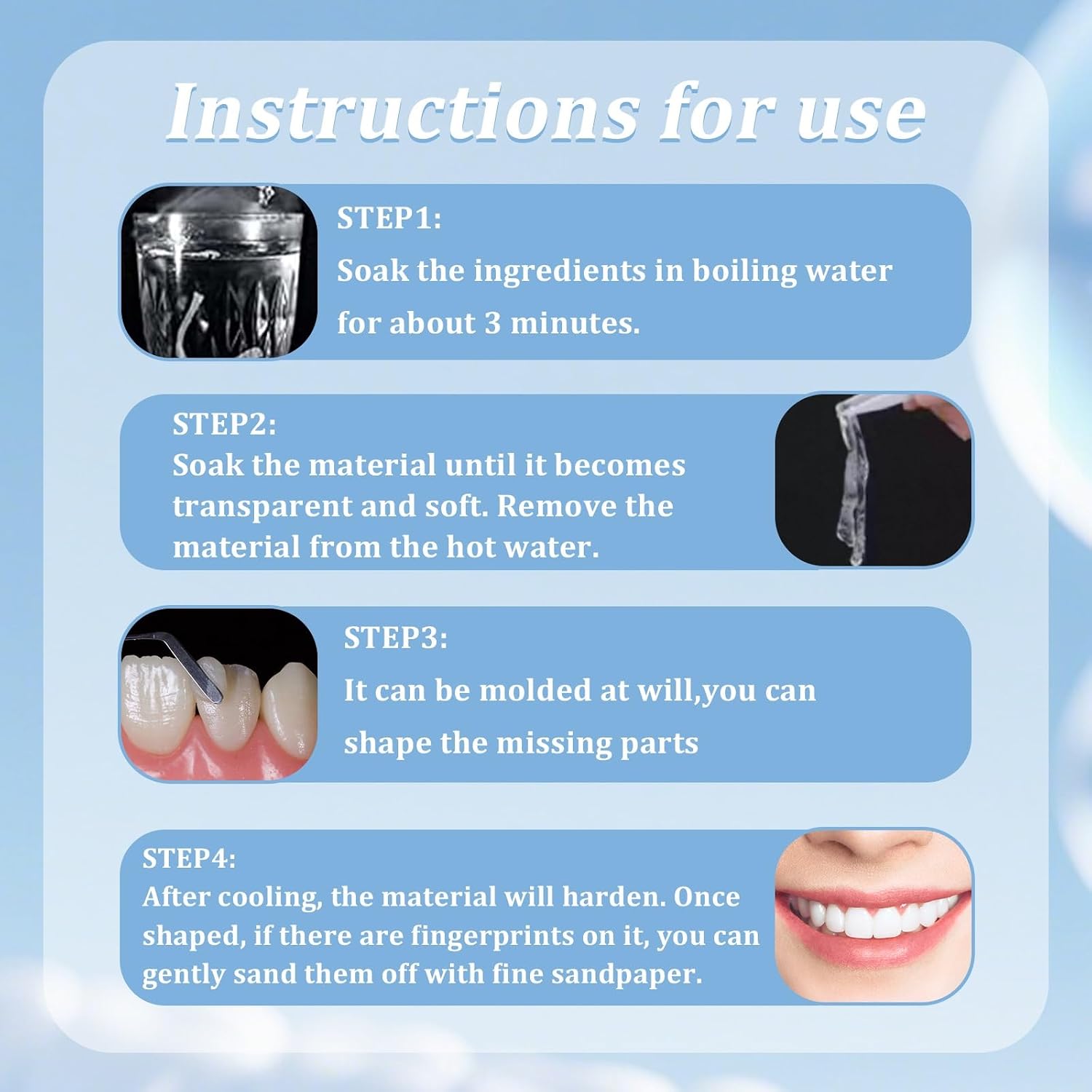 2 Pairs Custom‑Set Silicone Matching Inserts, Durable Ergonomic Daily‑Use Attachments Teeth Whitening Kits(WHITE4)