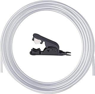 10 Meter PTFE Schlauch mit Cutter, 4mm x 2,5mm, 2.5mm ID × 4mm OD PTFE Tube Teflonschlauch für 1,75 mm für Bambu Lab A1/A1 mini/P1P/P1S/X1C, für Creality K1/K1 Max/Ender 3 V3 (Transparent)