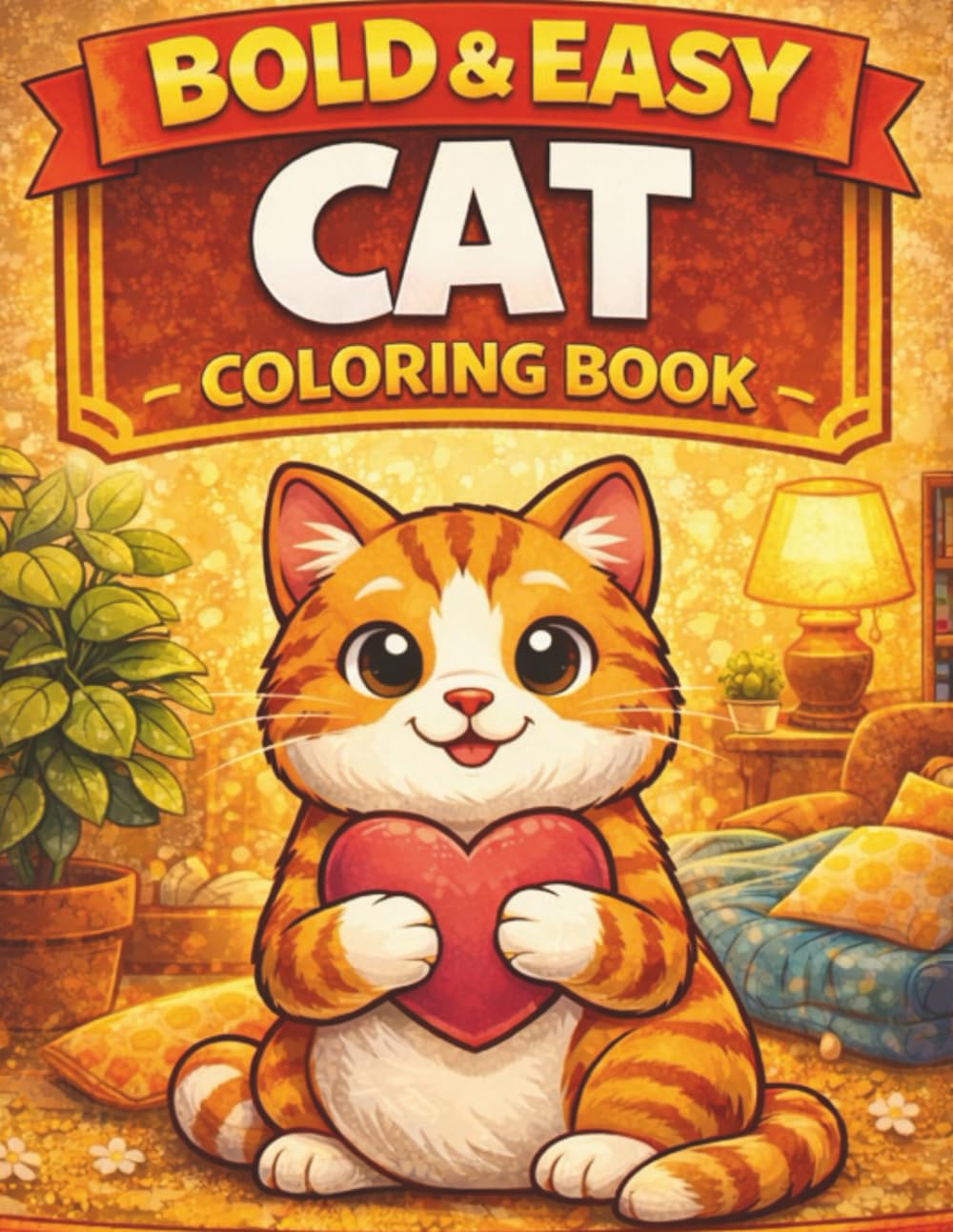 Bold & Easy Cat Coloring Book for Adults & Seniors: Cute Relaxing Cat Designs for Stress Relief, Mindfulness & Relaxation