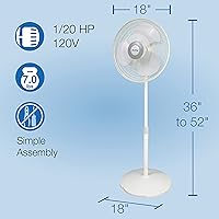 Vista 6 de Air King 9126 16-Inch Adjustable Oscillating Pedestal Fan