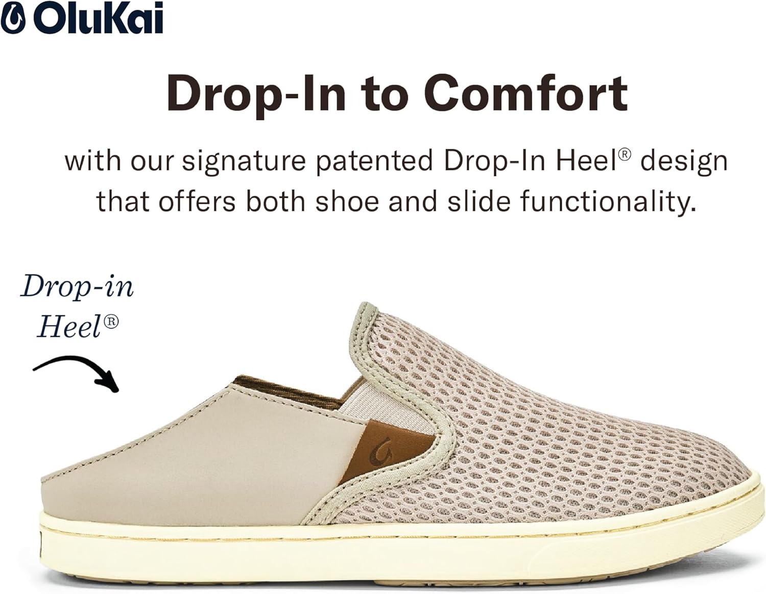 OLUKAI Pehuea Women's Slip On Sneakers, Casual Everyday Shoes, Drop-in Heel & Breathable Mesh, Lightweight & All-Day Comfort 6 Tapa/Tapa
