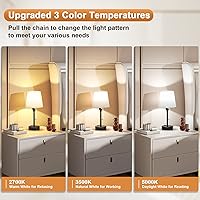 Vista 2 de Acaxin Juego de 4 lámparas de noche para dormitorios, lámpara de mesa con 3 modos de color, lámpara pequeña con puerto de carga USB C+A y salida