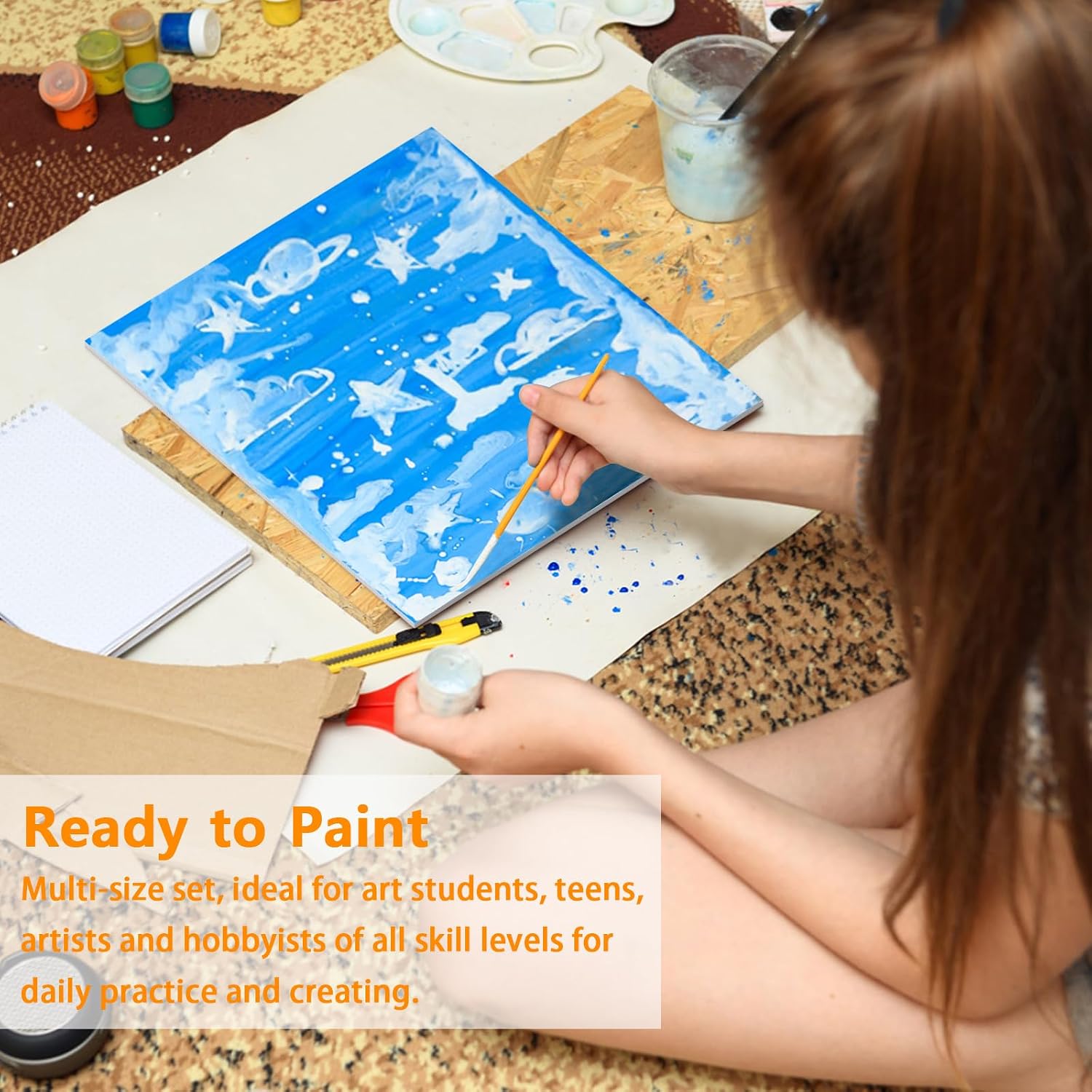 Koncci Canvas for Painting, 30 Packs(8x8, 8x10, 11.8x15.7), 3 MM Cotton Blank Canvases, Art Canvases Boards for Acrylic Paint, Oil Paint & Wet Water Art Media, Hobby Painters and Beginners
