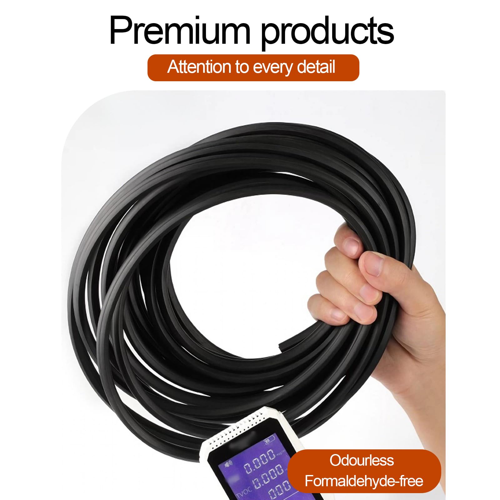 Protection d'Arêtes en Caoutchouc EPDM, Bande de Protection des Bords en U 1.5mm x 6m, pour Panneaux, Portes de Voiture, Trappes et Coins de Table,Résistante aux Intempéries et Températures Extrêmes