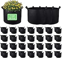 Vista 9 de Bolsas de cultivo de jardín de 10 galones, paquete de 60 macetas de tela de 10 galones, bolsas de cultivo no tejidas, macetas de tela de aireación