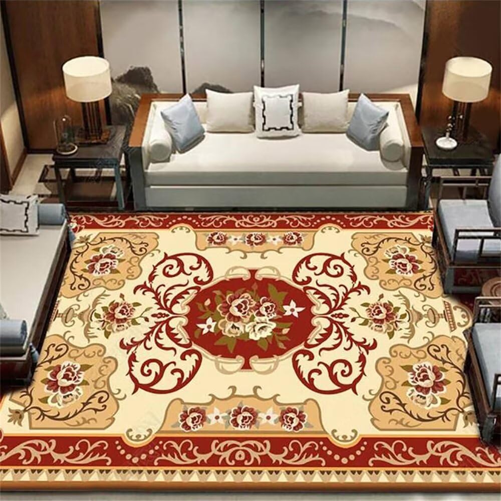 RUGMRZ Alfombras Grandes Baratas Infantiles 140x210cm Alfombras Grandes Salon Alfombra Retro roja Sala de Estar Comedor Cocina Alfombra se Puede Utilizar Durante Muchos años Alfombras Grandes Salon
