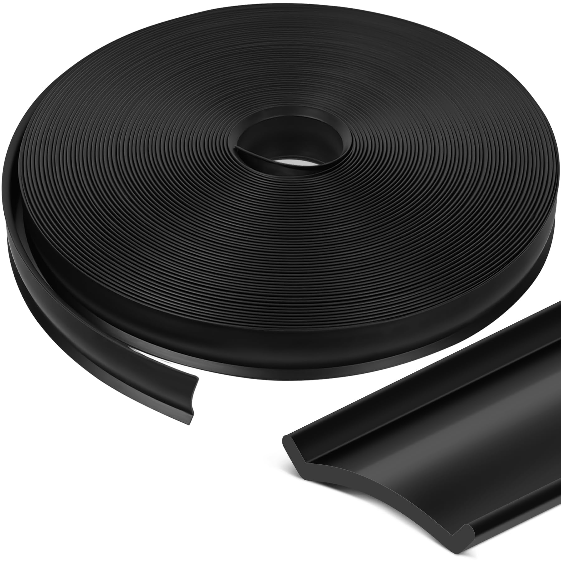 Photo 1 of 1" RV Trim Molding Insert, 75 FT Heavy Duty RV TPE Trim Molding Weather Stripping Exterior Replacement, Waterproof Screw Cover Corner for Camper Travel Trailer Boat Channel, Black