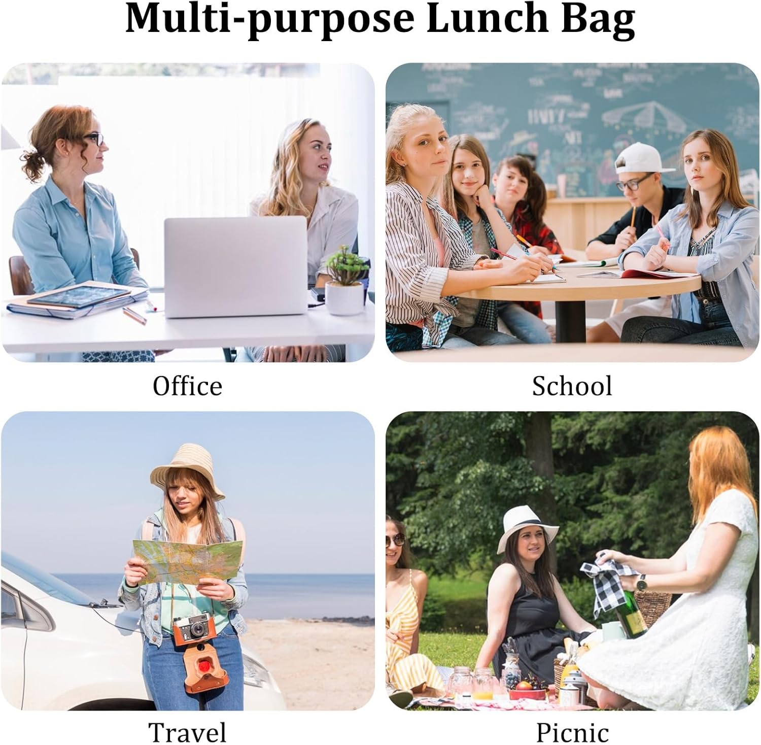 MEXS Neoprene Lunch Bag For Women, 15L-Large Leakproof Insulated Lunch Box Bag, Machine Washable Lunch Bags, Tear-Resistant, Stain-Resistant, Reusable Lunch Tote for School/Work/Travel - Image 9