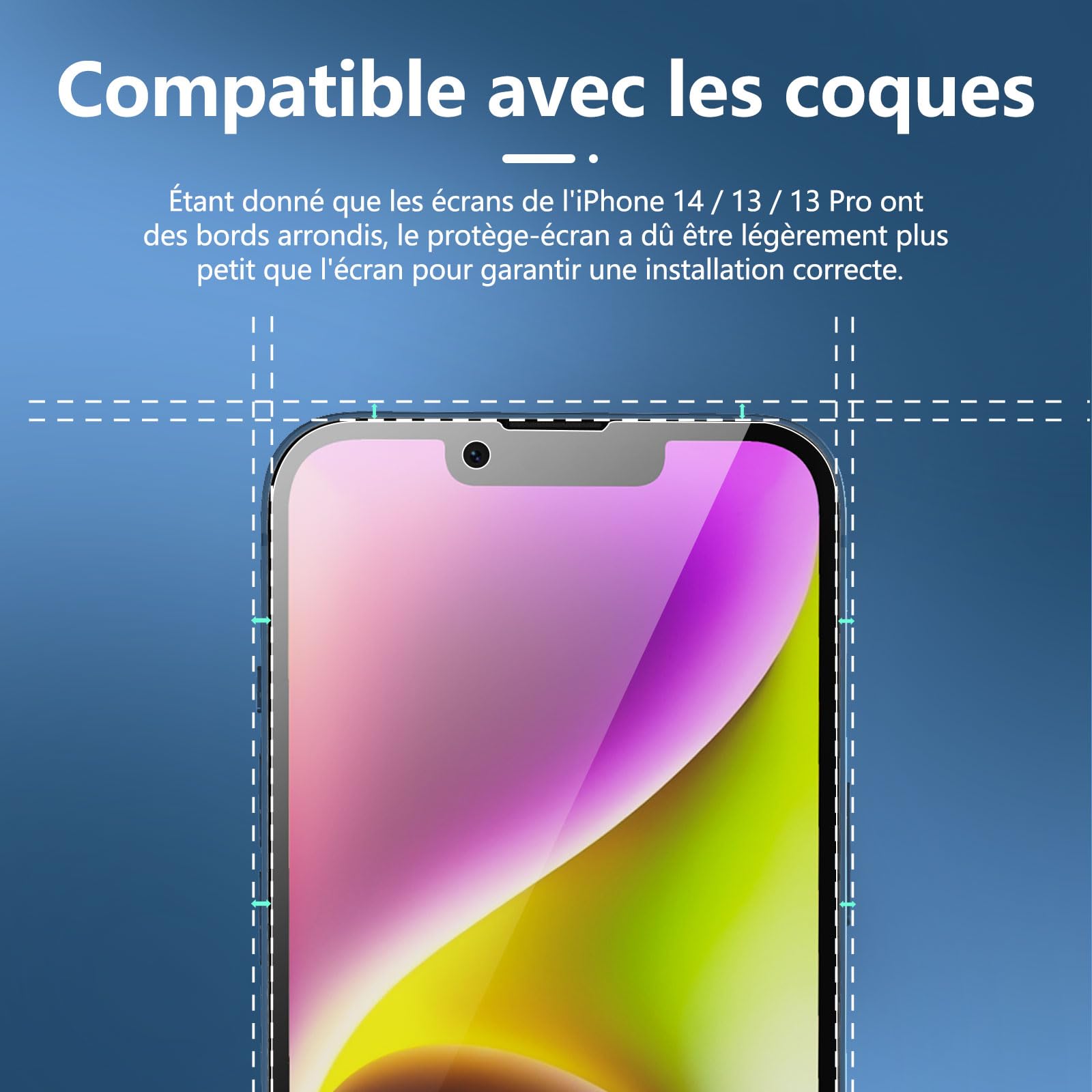 NEW'C 3 Sztuki, Prywatność Ochraniacz Ekranu dla iPhone 16e, iPhone 14, iPhone 13, iPhone 13 Pro (6,1 cala), Udoskonalony Kąt Prywatności 28 Stopni, Ultra Trwała Twardość 9H, Bez Bąbelków