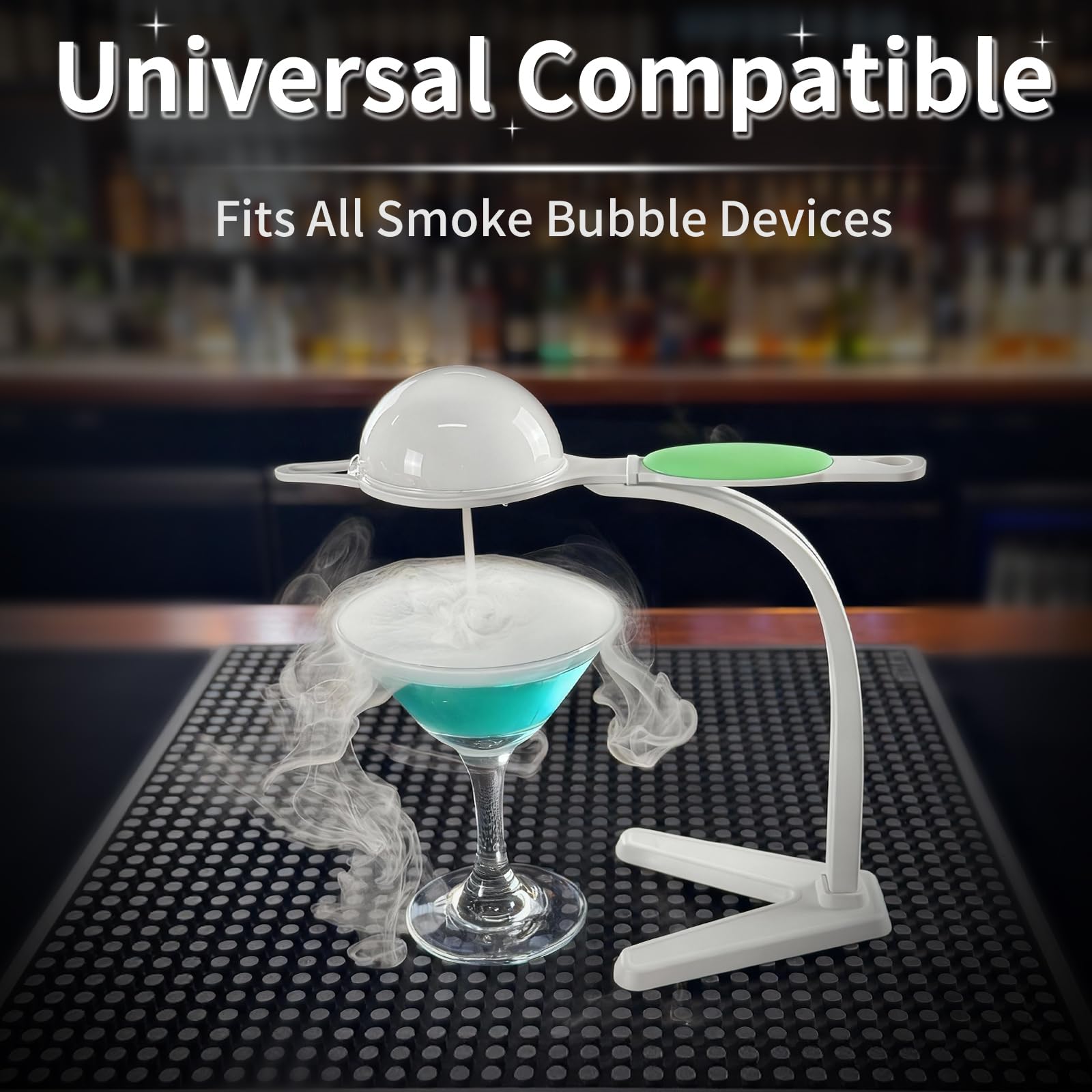 Deviatore di aromi, supporto e vassoio per bolle per pistola a bolle per cocktail, fumatori a mano, attacco per fumo fluente, 15 cm