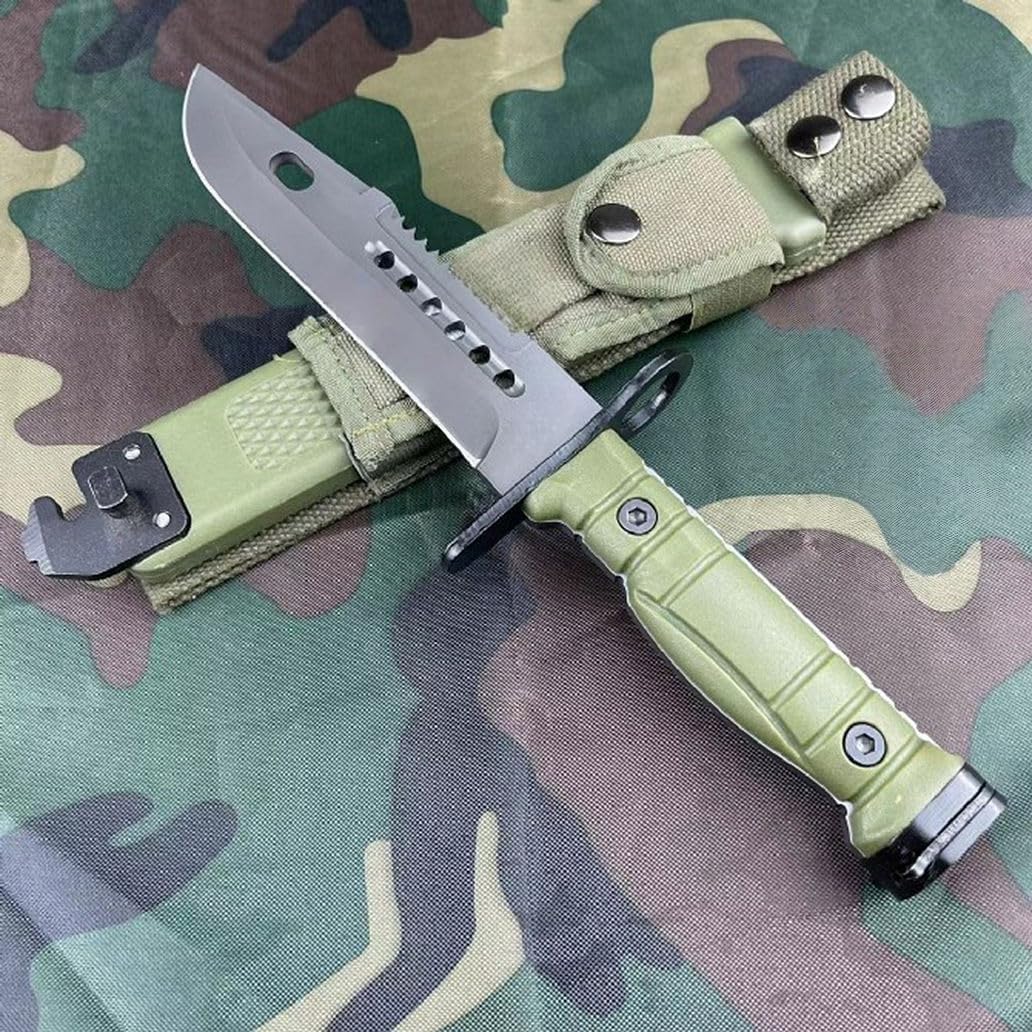 Generisch TEERMA AW8 - Integriertes geschmiedetes gerades Messer im Freien mit fester Klinge, Überlebensmesser, Perfektes Bushcraft Messer Outdoor,Jagdmesser