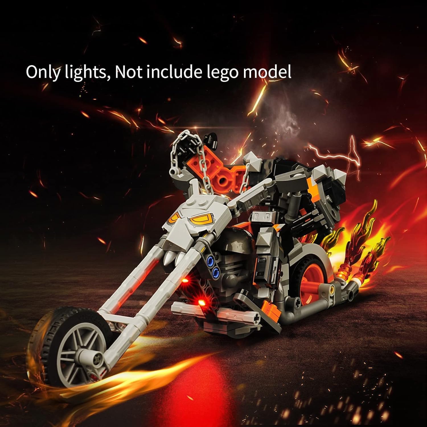 Light Kit for Lego Ghost Rider Mech & Bike 76245, Innovative Led Lighting Kit Light Design and Configuration Compatible with Lego 76245 Building Blocks Model - NOT Included The Model Set