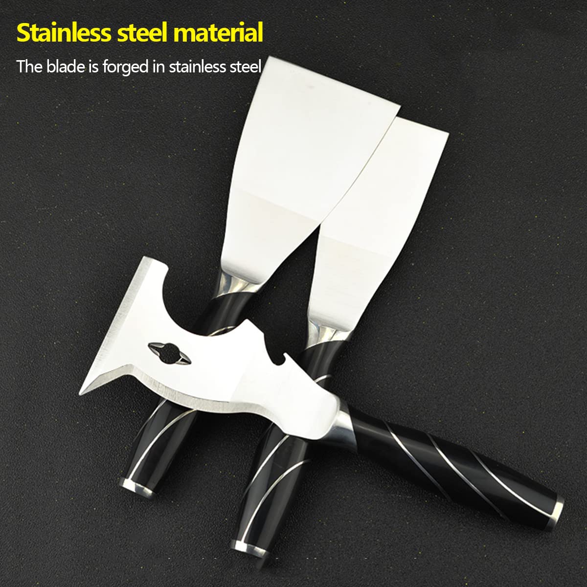 Espátula, espátula for masilla, espátulas for masilla, herramientas raspadoras de metal de acero inoxidable, utilizadas for quitar pintura de pared y papel tapiz, 4 pulgadas(2inch)