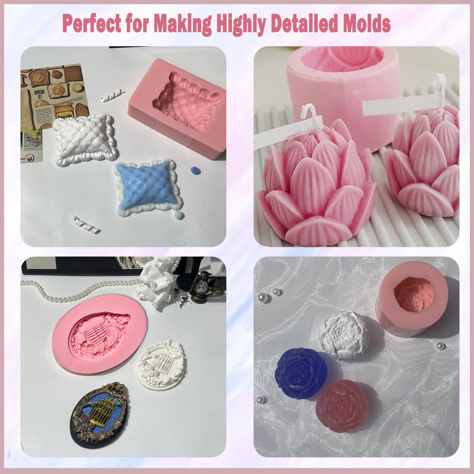 SANAAA RosaSilicona Líquida Goma de Silicona para Moldes 1:1, DIY, Fundición, Manualidades, Molde de Jabón (1100g)