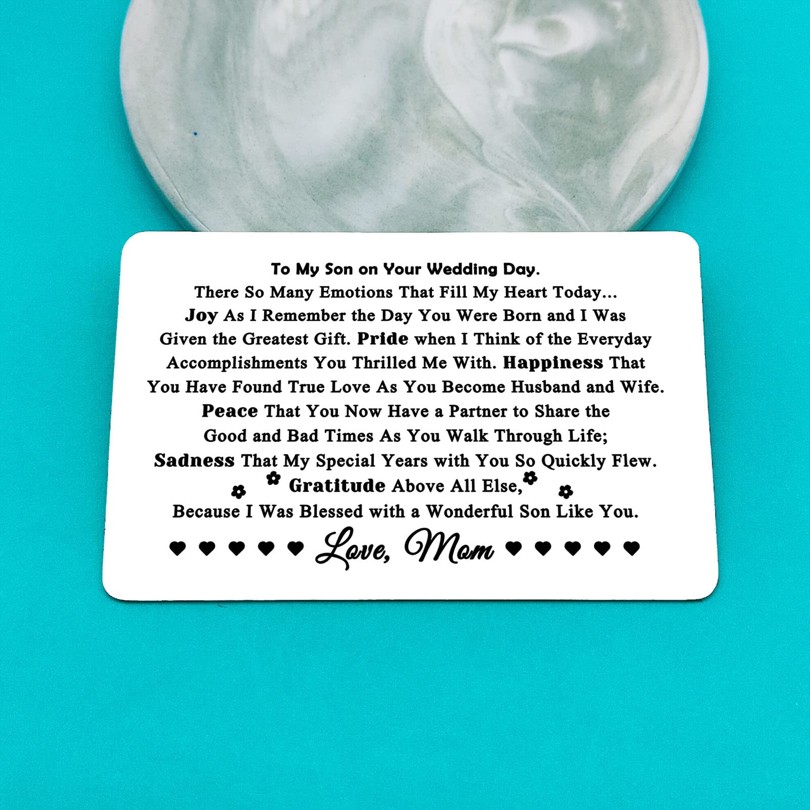 Son Wedding Gifts from Mum Engraved Wallet Card Gift for Son on Wedding Day to My Son Gifts Son Wedding Day Gifts Son Wedding Card Gift for Son from Mum - Image 3