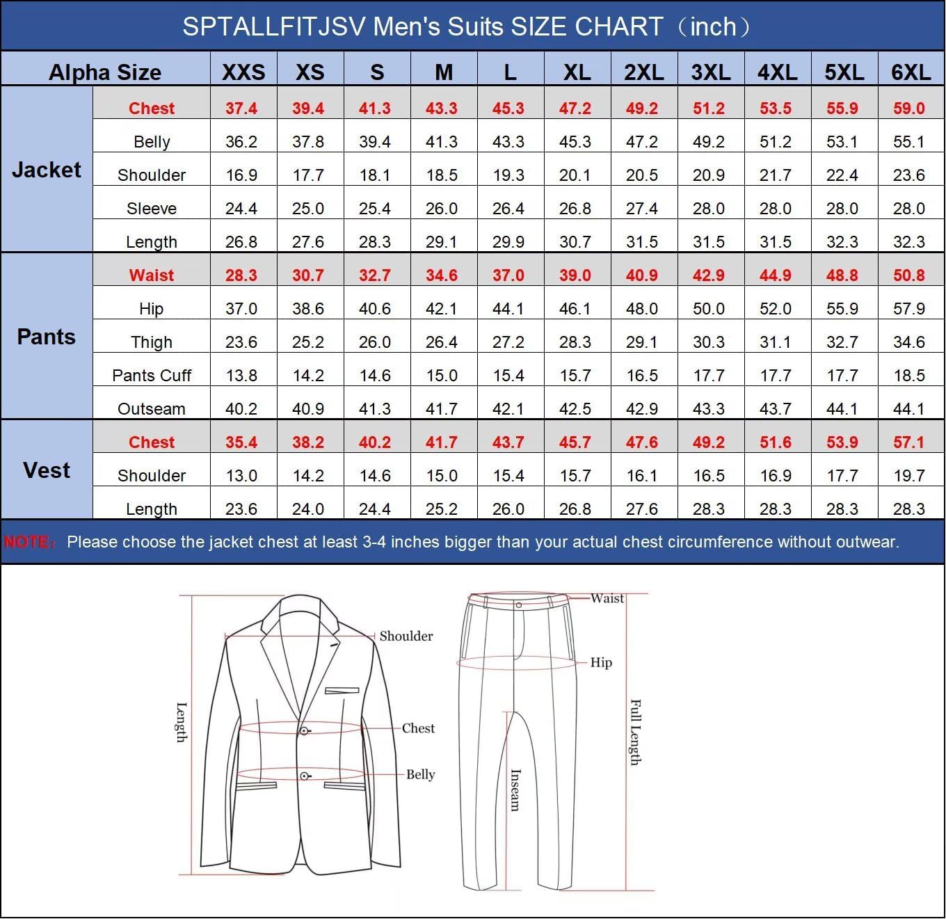 Mens 2 Piece Suit Slim Fit Wedding Prom Party Business Suit Notch Lapel One Button Blazer and Pants Tuxedo Set - Image 6