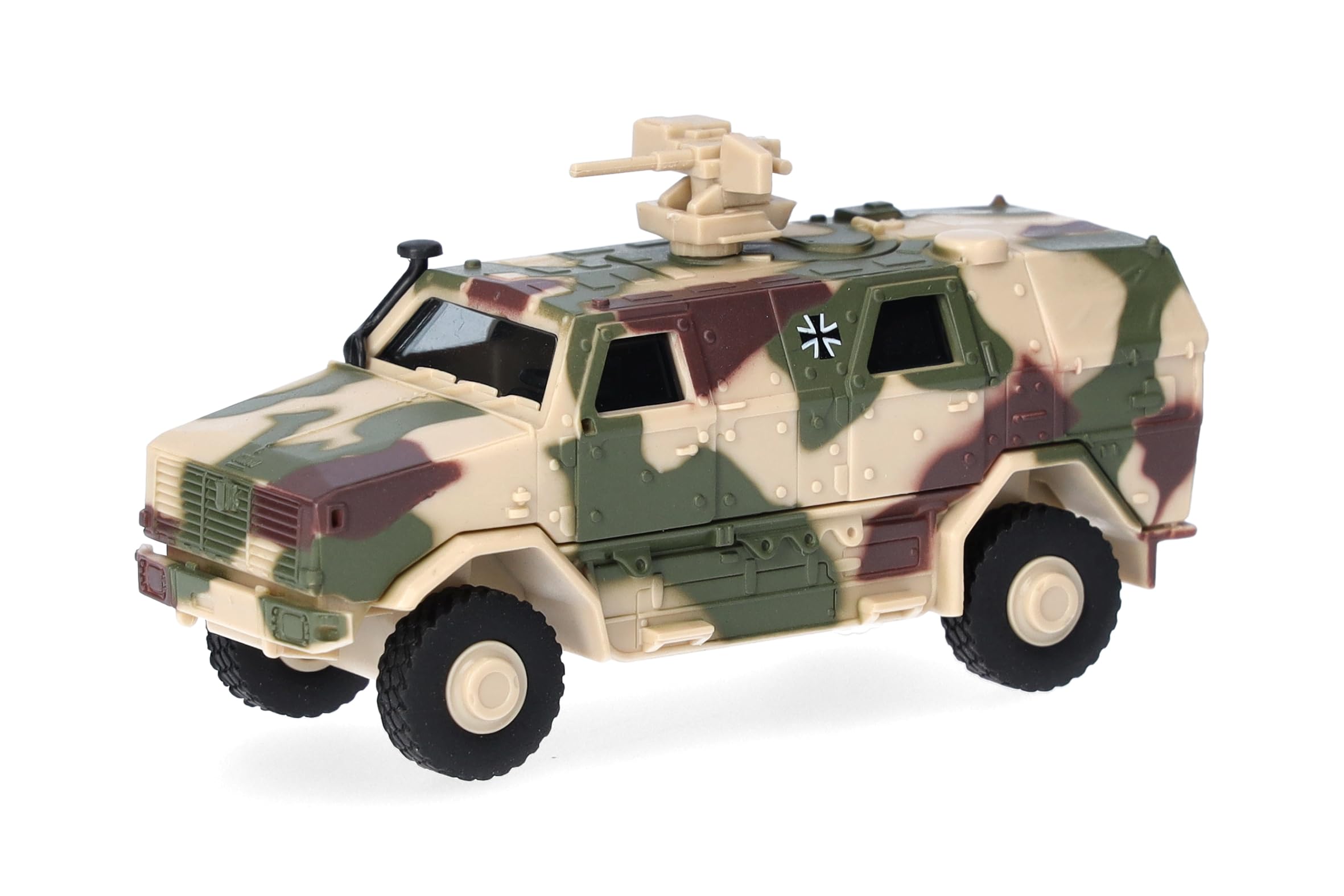 Herpa truck model ATF Dingo (FLW 200), sand beige camouflage, military, on a scale of 1:87, plastic miniature, made in Germany, model building, collectors edition