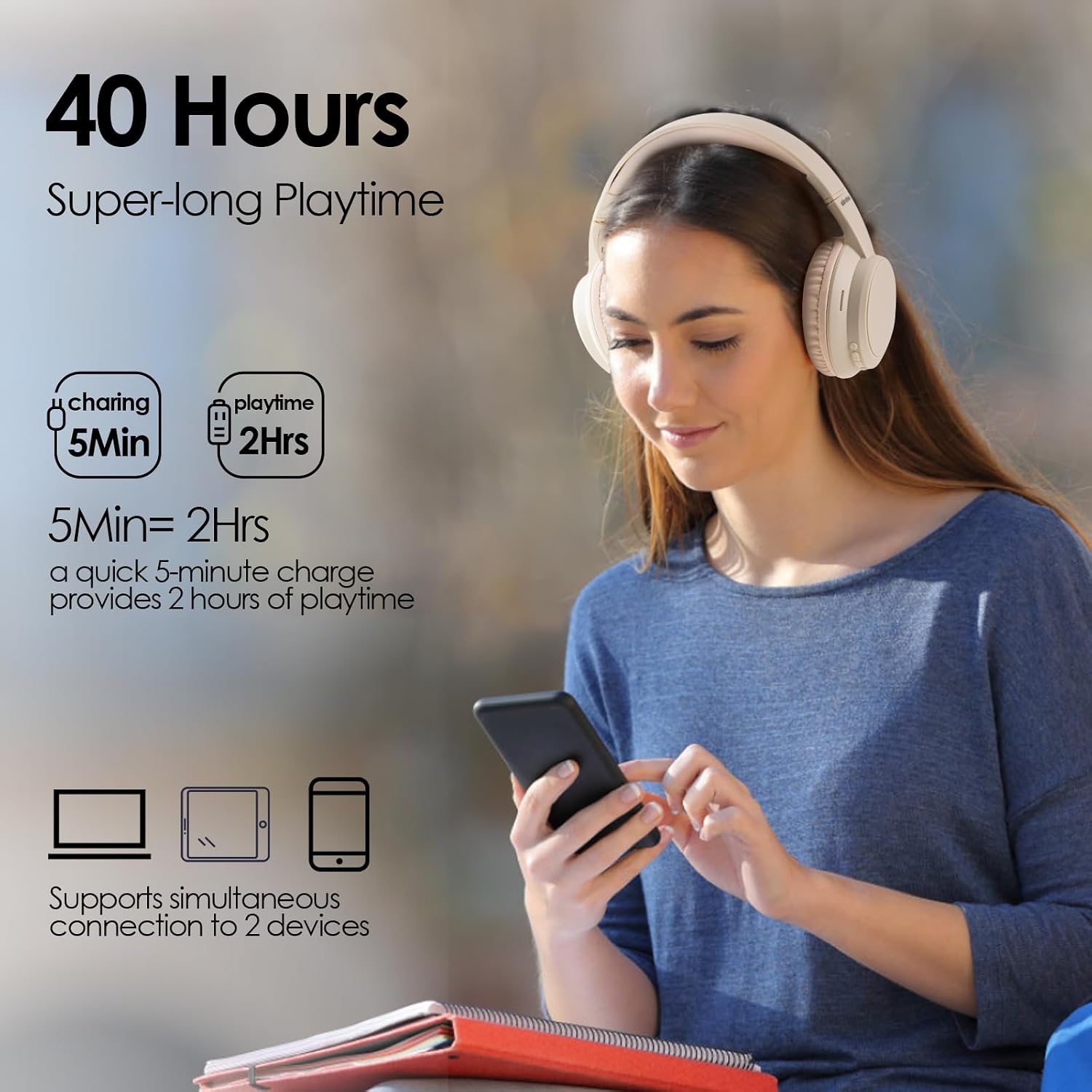 Siindoo JH-820 headphones with illustrations of Pop, Vocal, and Bass EQ modes.