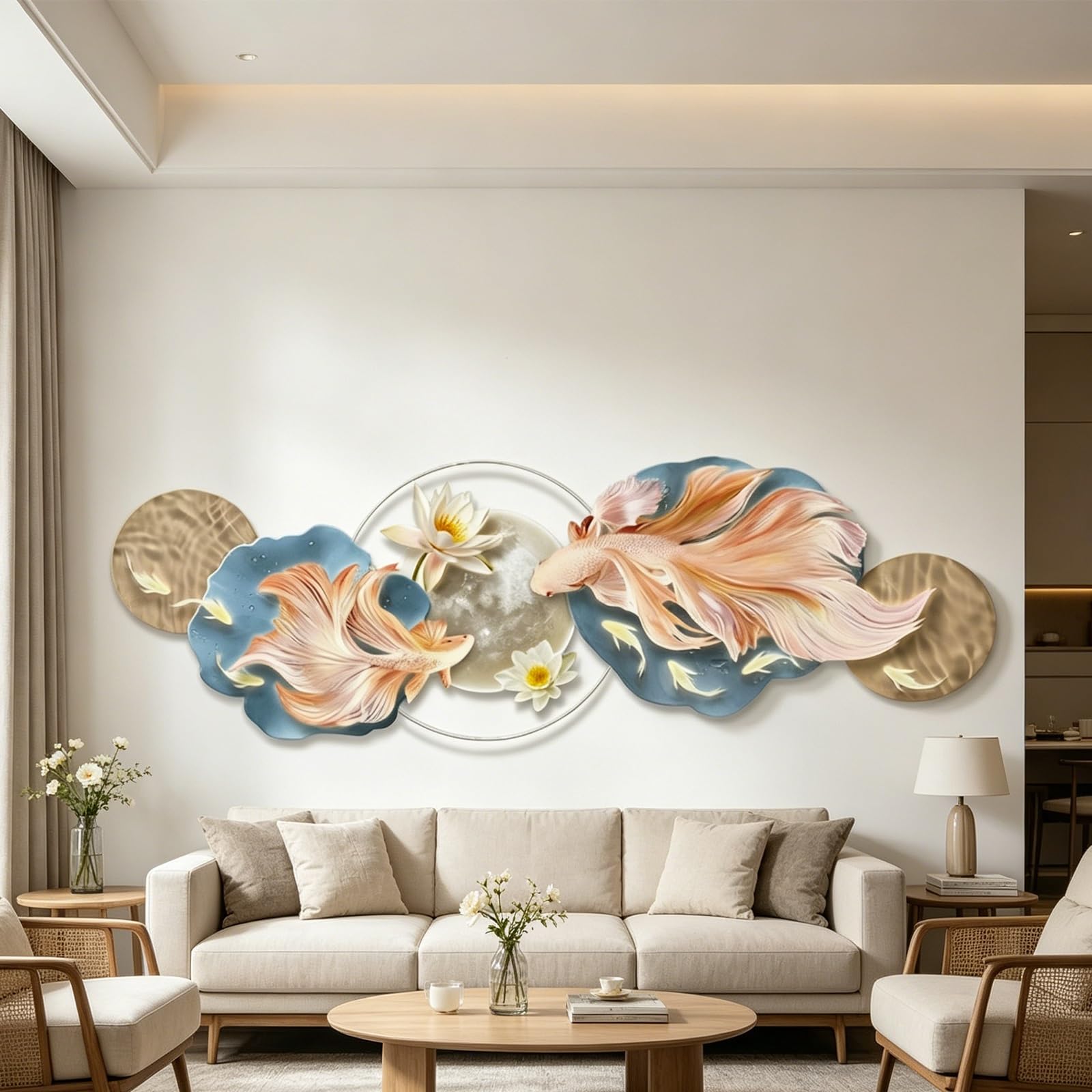 PGZMDTWI 3D LED Wall Art with Crystal Porcelain, Illuminated Sandstone Sculpture for Living Room & Entryway Atmosphere Décor(C,120 * 40CM'.2 * 15.7IN)