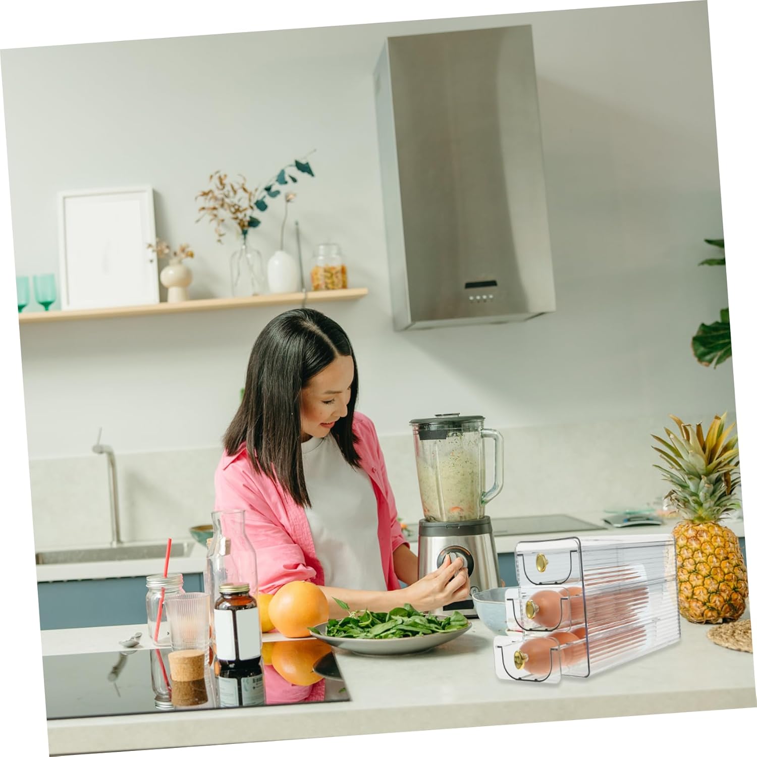 Refrigerator Egg Organizer Food Grade Multi Egg Container Space Saving Dispenser for Kitchen and Reliable Egg Storage Box Transparent