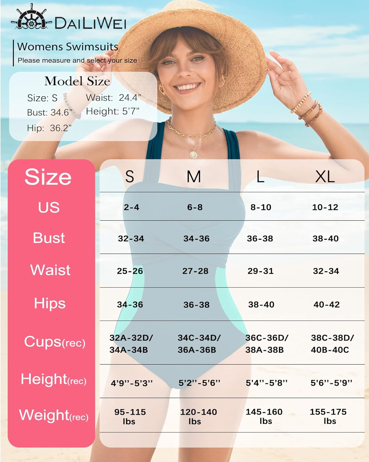 DaiLiWei Womens One Piece Swimsuits Tummy Control Push Up Bathing Suits Modest Slimming Swimwear Shapewear Swim Suit 2026 - Image 7