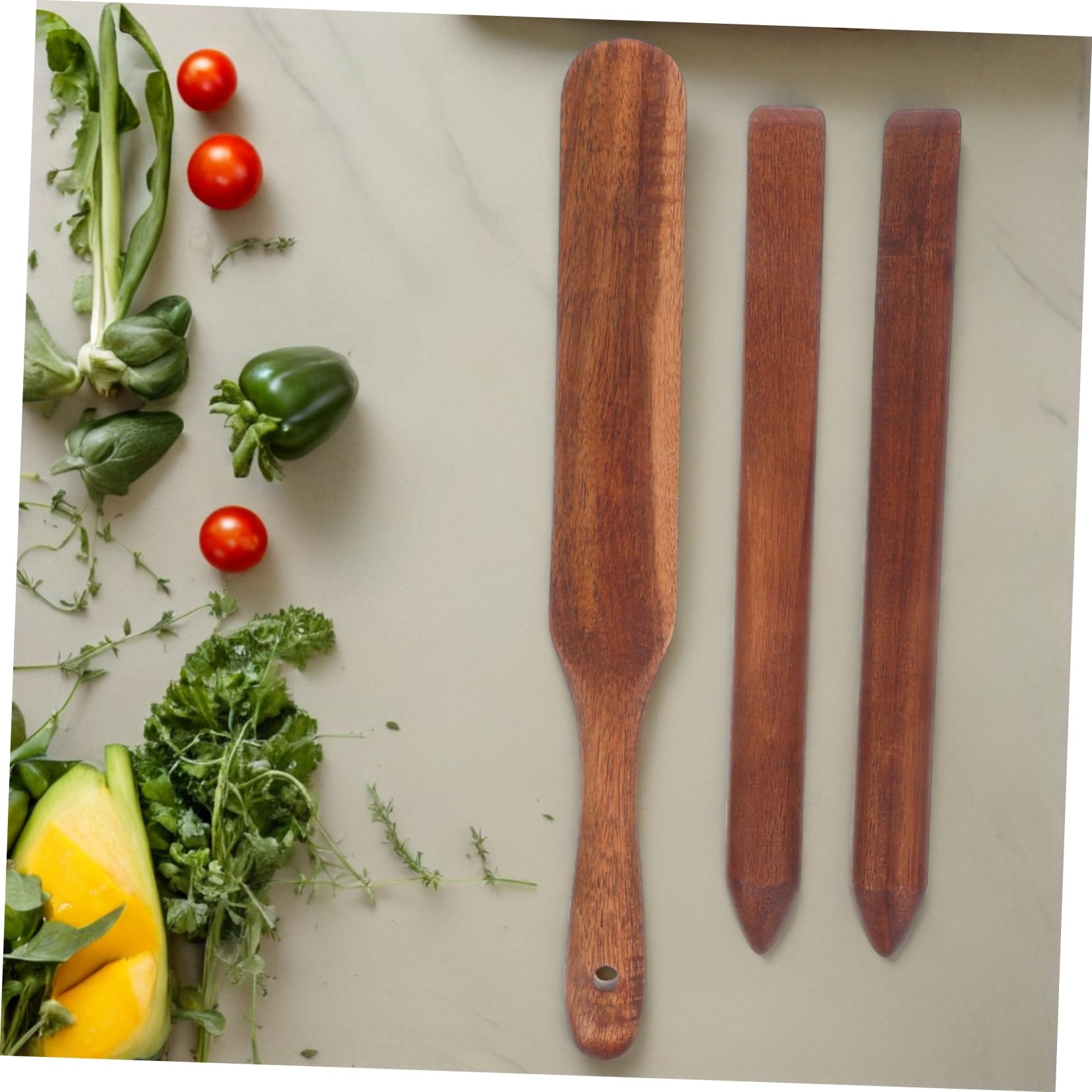 3piezas Remover de Madera de Acacia Herramienta para Remover Pan para Repostería y Cocina para Mezclar Pan de Masa Madre y Otros Alimentos