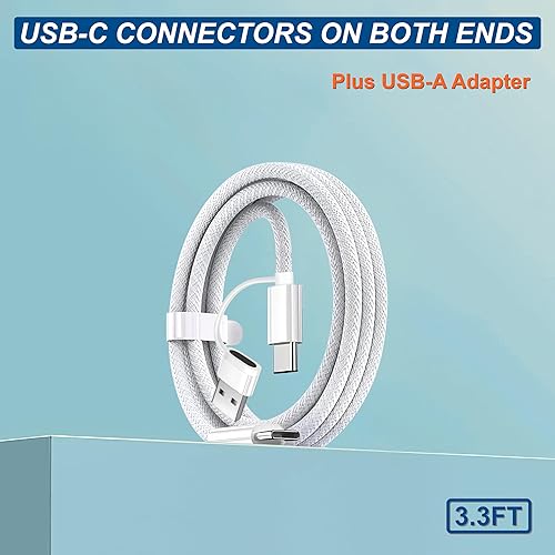 Miniatura 3 de Cargador de pared USB C delgado de 18 W y 2 en 1 para cable USB C de Apple (3.3 pies/60 W), cable USB C trenzado para CarPlay, Android Auto, iPhone