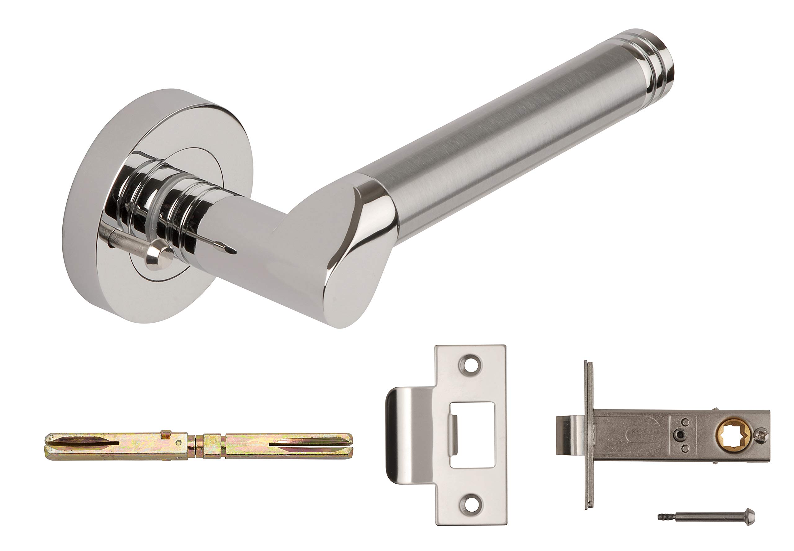 Excel Chrome 3665-Prv Callisto Door Handles & Push Button Privacy Latch