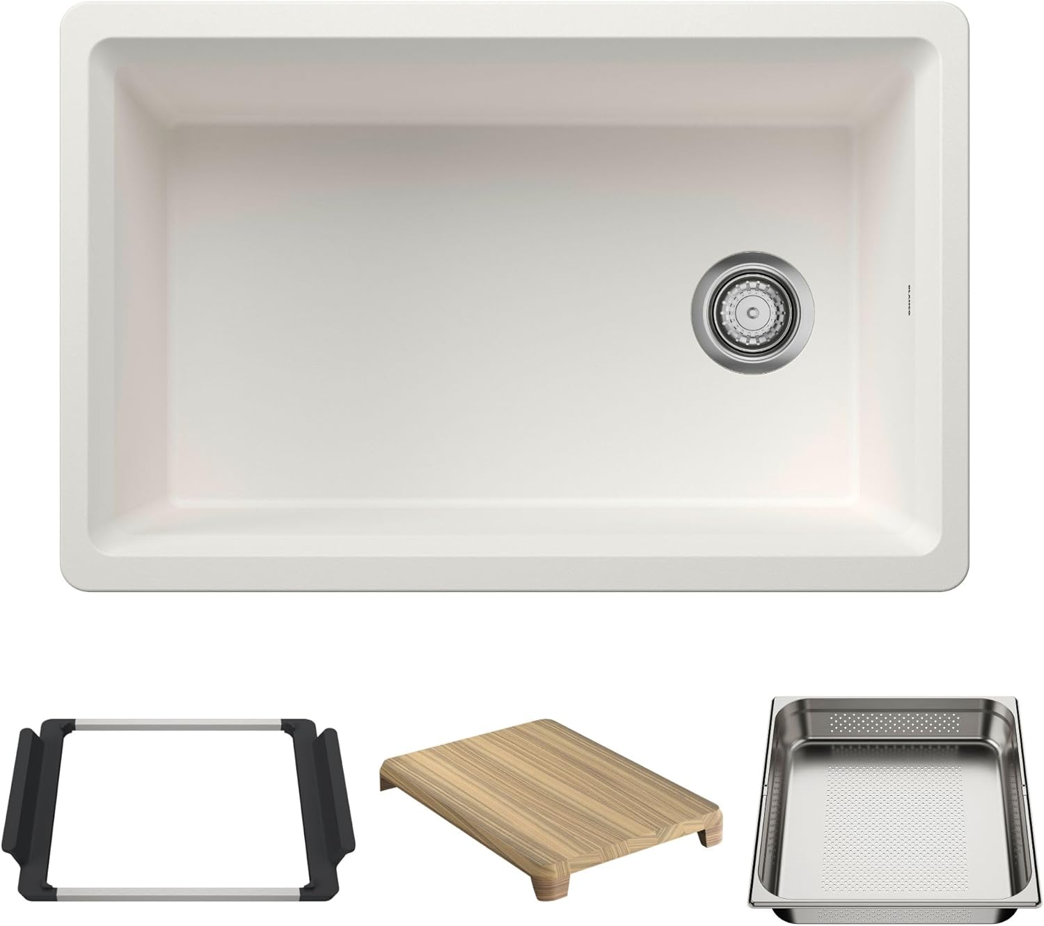 Blanco Inteos 30" Undermount Single Basin Granite Composite Kitchen Sink with Colander and Cutting Board
