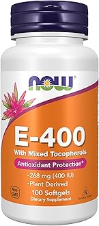 Supplements, Vitamin E-400 IU Mixed Tocopherols, Antioxidant Protection*, 100 Softgels