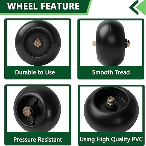 Miniatura 3 de Paquete de 4 ruedas de cubierta para cortacésped 753-04856A para Cub Cadet RZT50 RZT54 LT1050 AM116299 M111489