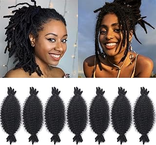 8 Inch 7 Packs Springy Afro Twist Hair Marley Twist Braiding Hair Wrapping Hair for Soft Locs Butterfly locs Short Spring Twist Hair for Women (8inch, 1b-7)