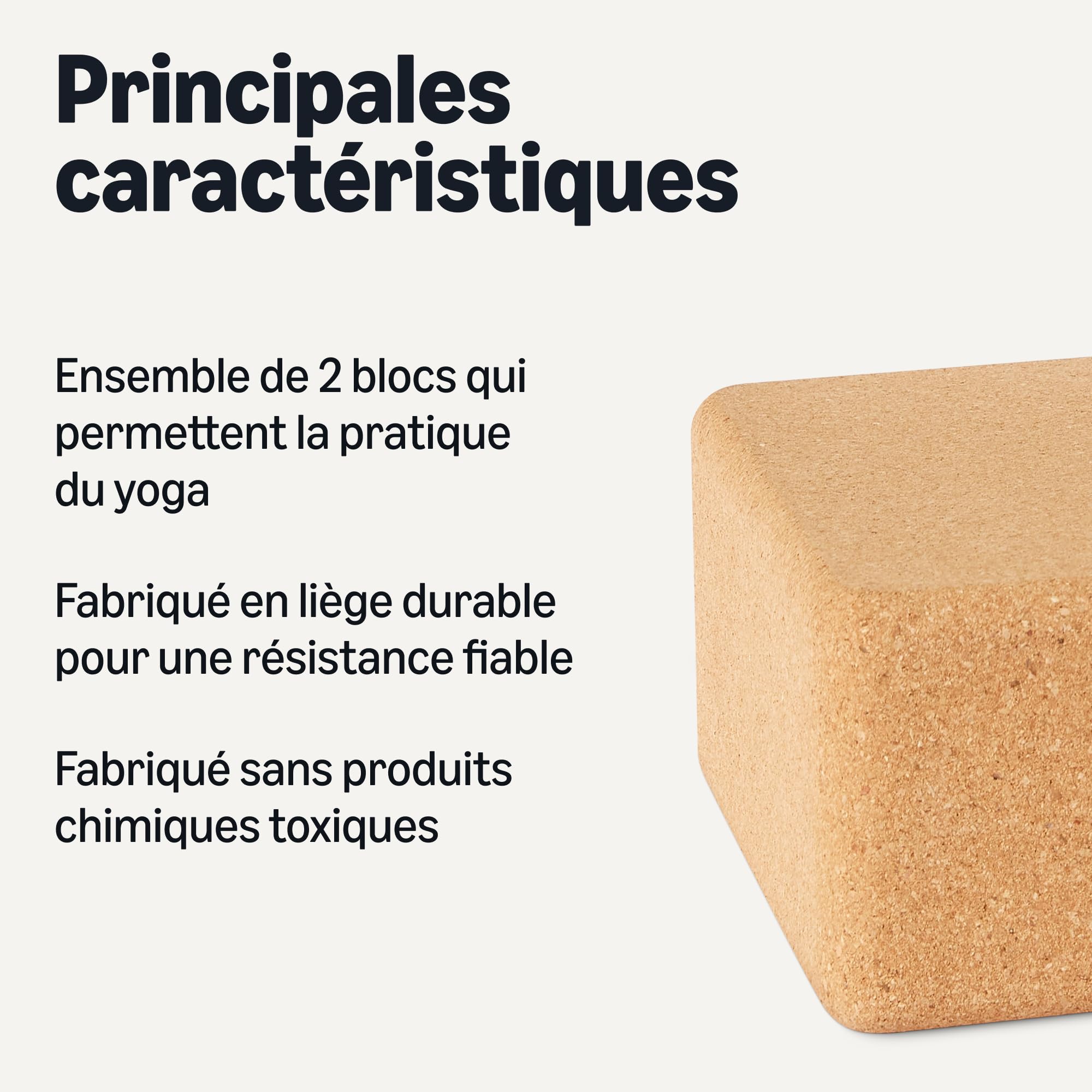Image secondaire de Lot de 2 Blocs de Yoga en Liège Naturel - Amazon Basics
