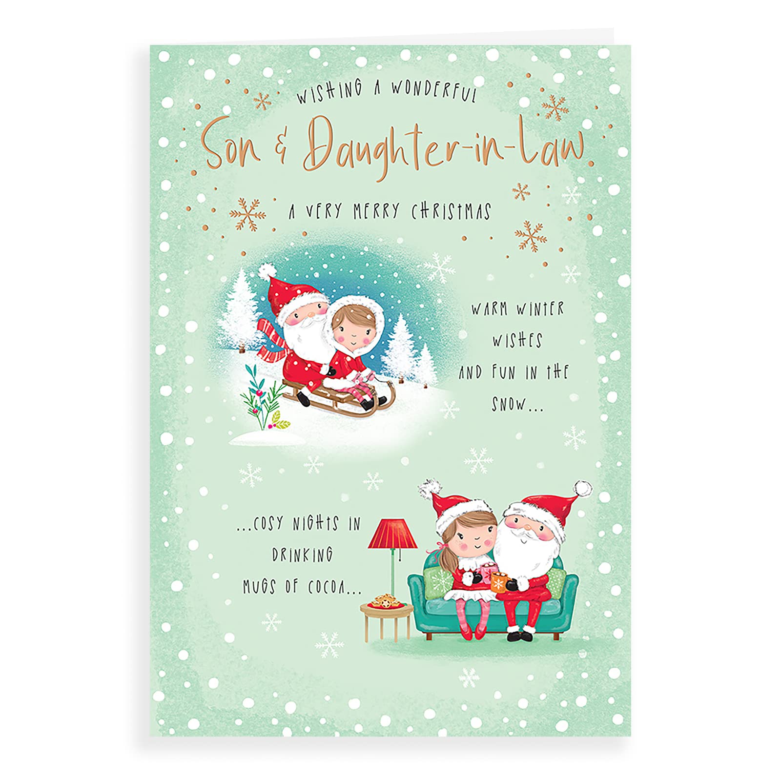 Avant Garde Studios Classic Christmas Card Son & Daughter In Law - 9 x 6 inches