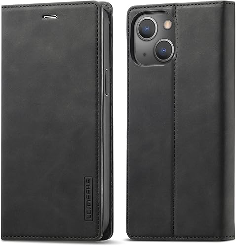 QLTYPRI Funda tipo cartera con ranura para tarjetas para iPhone 13, diseño clásico mate vintage de piel sintética con función atril, cierre