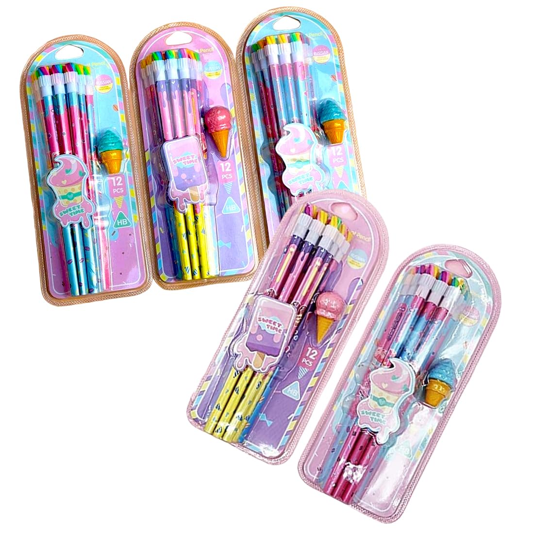 RVM Toys Combo of 5 Set of 65 Pcs Ice Cream Erasers Pencil Stationary Set for Kids With Icecream Shaped And Rainbow Design for Boys and Girld, Kids, Birthday Return Stationary Gifts for Kids (B0CKPH1D47) Amazon Price History, Amazon Price Tracker