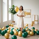 PICOFUN-67 Pcs Metallic Balloon Decoration Kit with Hand Pump, Arch Strip, Glue Dots & Flower Clips – Complete DIY Party Decoration Combo for Birthday, Baby Shower (Green &Gold) gallery image
