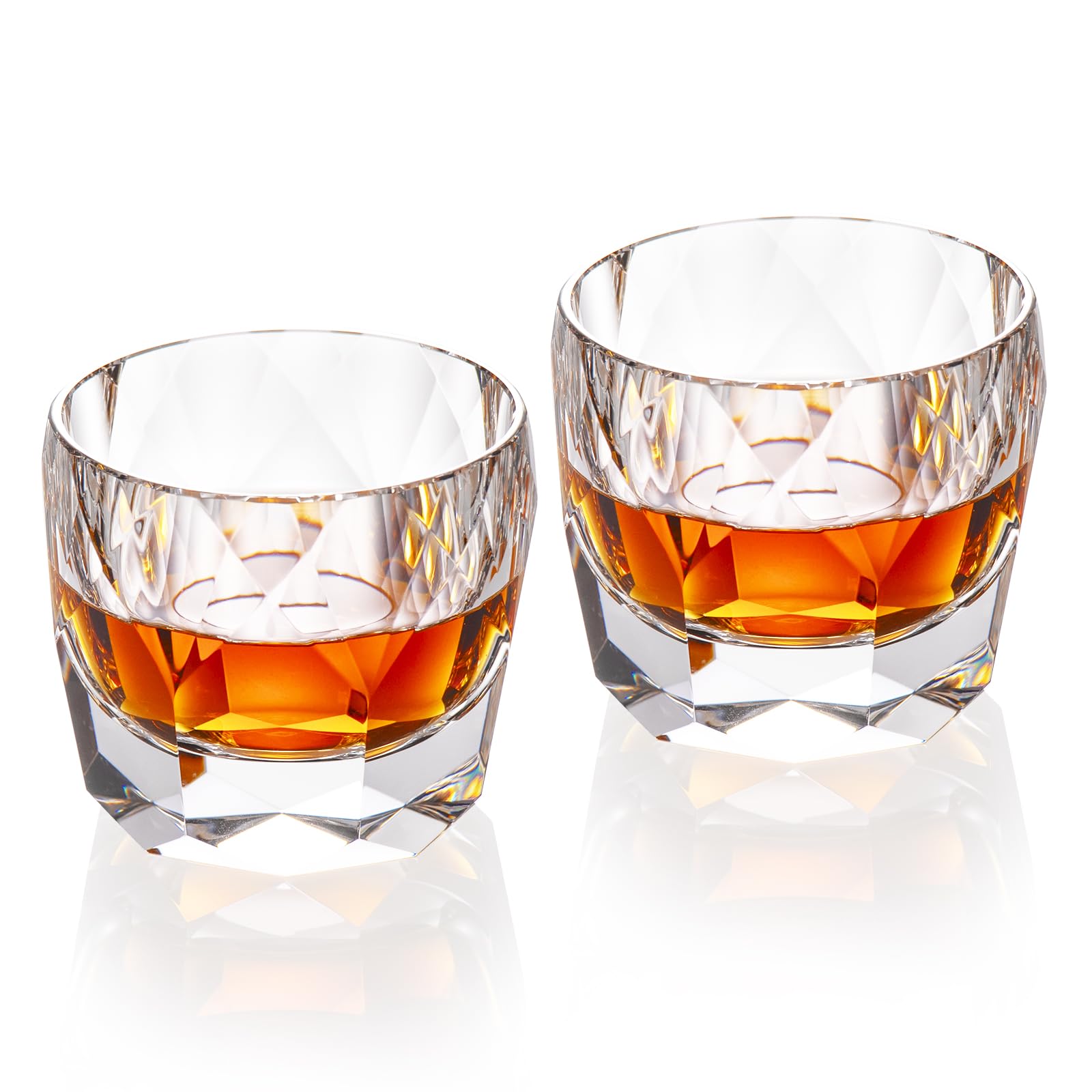 Amazon.com | KAMMAK Crystal Whiskey Glasses Set of 2, 7.1oz Old