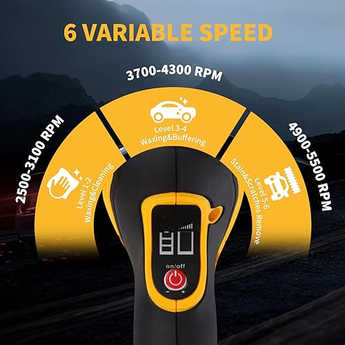 Miniatura 3 de Pulidor inalámbrico de coche compatible con batería Dewalt de 20 V, pulidor eléctrico para detallespulidoencerado (batería no incluida)