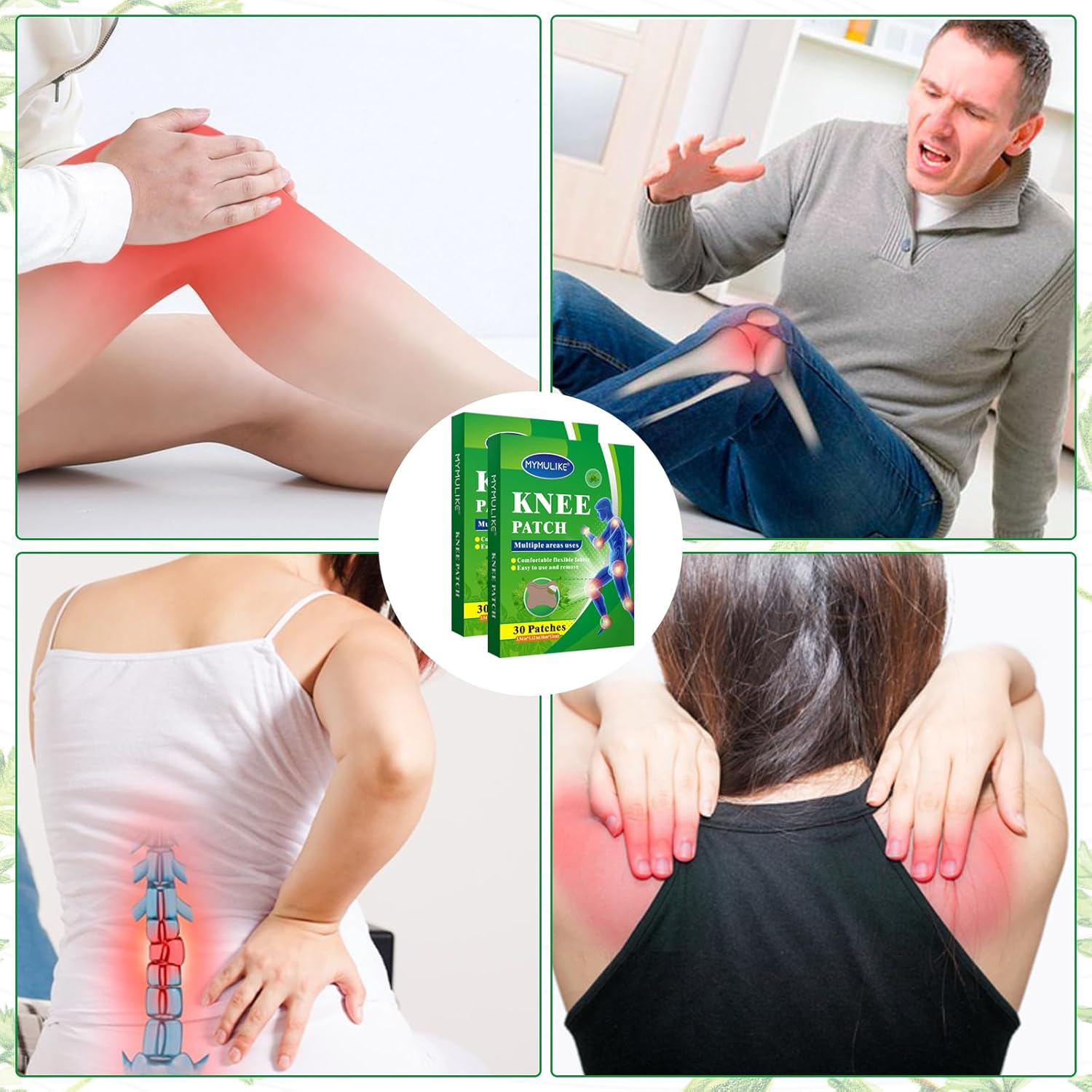 60 Count Knee Patch, Warming Herbal Plaster Heat Patches, Extra Strength Wormwood Extract Sticker of Joint for Knee, Back, Neck, Shoulder image 5 of 7 B0CP7D4RS6