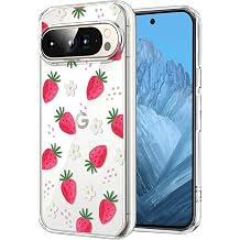 CameCosy Transparent Case for Google Pixel 10 Pro 6.3 inch 2025, Protective Cover with Cute Strawberry Flowers Pattern for Women, Soft Ultra Thin Silicone TPU Case Shockproof Dust-Proof Anti-Scratch