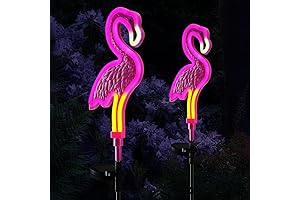 2-Pack Solar Flamingo Pink Flamingos Solar Lights Outdoor Garden Decorations