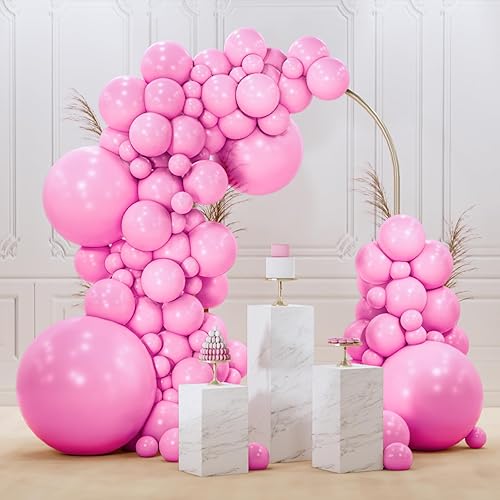 PartyWoo Y11 - Paquete de 100 globos color rosa magenta y rosa intenso de diferentes tamaños (36, 18, 12, 10, 5 pulgadas) para arco de guirnalda de