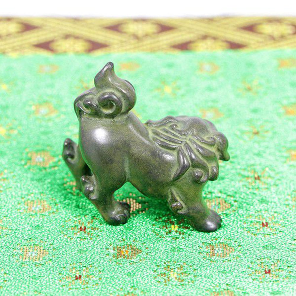 Amazon.co.jp: 置物 青銅製 獅子・狛犬・こまいぬ 躍動 豆 （梅