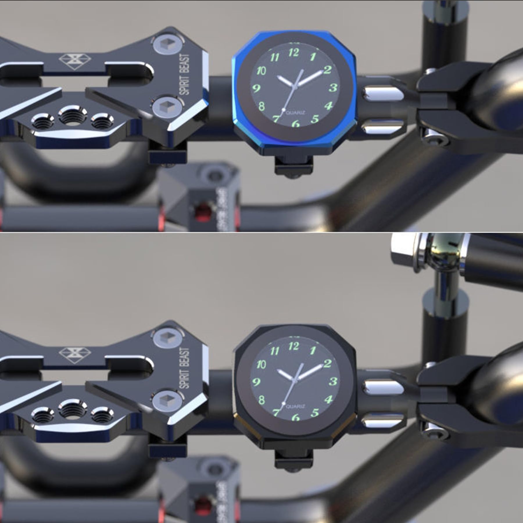 YeahBoom Motorraduhr für Lenker Wasserdicht,Motorrad Lenkeruhr,Fahrraduhr für Lenker,Lenkeruhr Motorrad,Motorrad-Uhren,wasserdichte Nachtleuchtende,Lenkerhalterung Uhr für Motorräder Elektrofahrzeuge